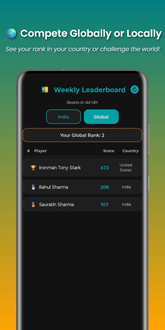 LingoMatch leaderboard screen